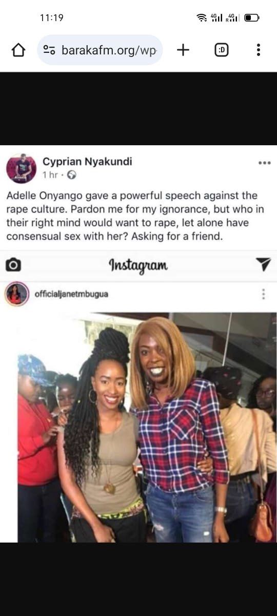 Cyprian Nyakundi instigates rape against Adelle in a social media post
